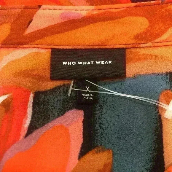 Who What Wear Floral Tropical Career Business Button Up Long Sleeve Blouse Sz 1X - Picture 8 of 11